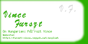 vince furszt business card